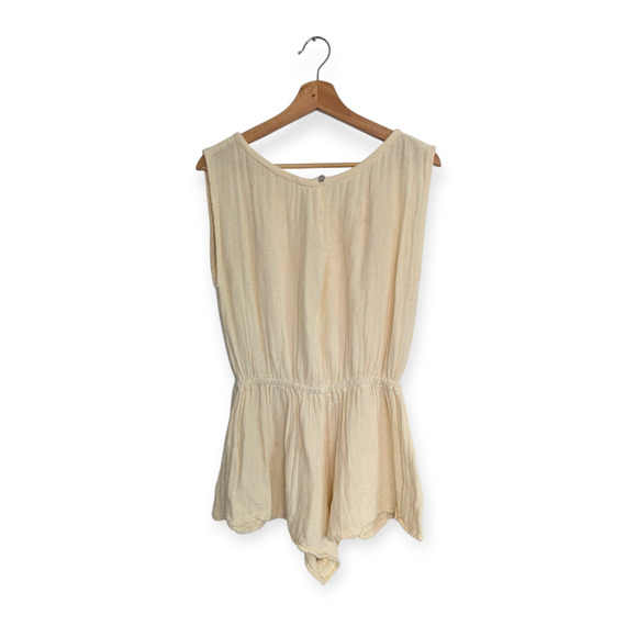 Jen's Pirate Booty SZ S Cream Romper Doubles Gauze Cotton - Picture 2 of 10